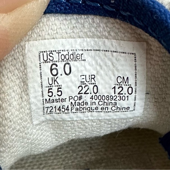 Vans Old Skool Toddler Mixed Print Blue Plaid Checkerboard Sneakers. Size 6 - Picture 9 of 10